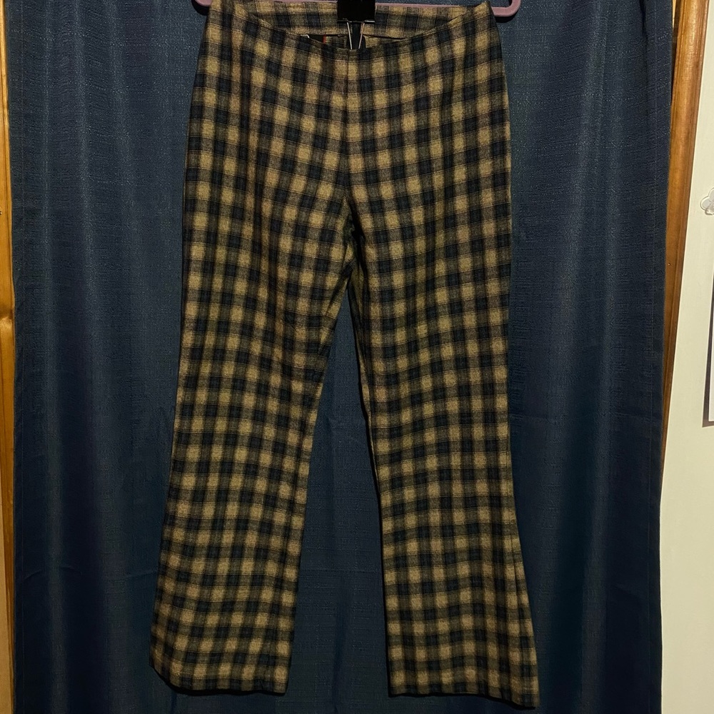 Vintage Born In America Straight Leg Plaid Pants